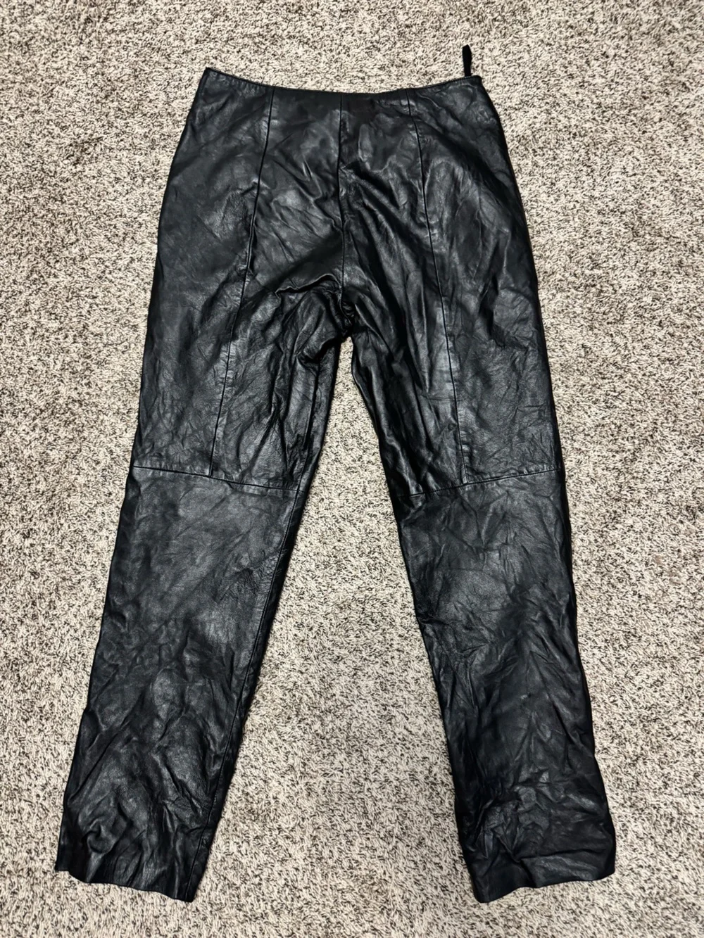 Margaret Godfrey Black 100% Leather Straight Leg Pants